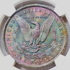 1885-O NGC MS63 MORGAN DOLLAR AWESOME COLORFUL FROSTY VIBRANT RAINBOW (VIDEO) picture