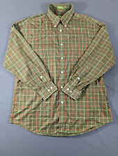 Orvis Shirt Mens Large Long Sleeve Plaid Outdoors Green Plaid picture