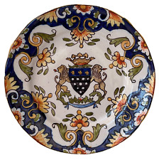 Antique Majolica Ceramic Plate Rouen Desvres Mont Saint Michel Monastery Pilgrim picture