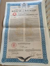 Romania 1929 Royaume Roumanie Caisse Autonome Monopoles 2552 Francs Gold OR Bond picture
