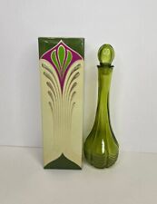 Vintage Avon Sea Green Bud Vase Bird Of Paradise Forming Bath Oil EMPTY W/ BOX picture