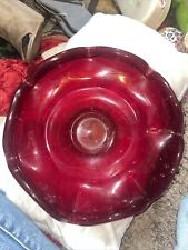 Vintage 1960s Imperial Glass Lily Ruby Red Bowl 11