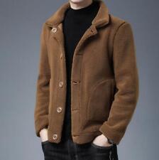 Winter Men's Faux suede Short Jacket Casual Fleece Coat Warm Lapel Outwear Thick picture