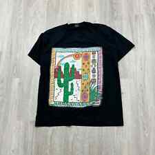 VINTAGE 1989 Cactus Desert Tribal Art Single Stitch Shirt Size Extra Large 80s picture