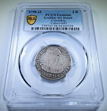 PCGS 1798 NR-JJ Colombia Silver 2 Reales Antique Spanish Colonial 1700's Coin picture