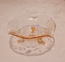 Vintage Pink Depression Glass Lancaster Jubilee Tri Footed Bowl Reduced picture