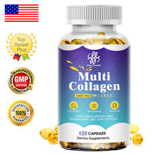COLLAGEN PEPTIDES Types I, II, III, V, X 1600mg Pills Anti-Aging Skin Capsules picture