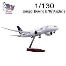 1/130 United Airlines Boeing B787 Replica Airplane Plane Model Voice LED Lights picture