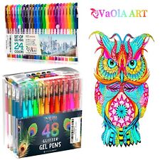 Gel Pens 2 Sets with 72 Colors, 48 Gel Pens Set and 24 Gel Pens Set picture
