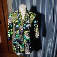 FRANK LYMAN Open Front 3/4 Sleeves Colorful Print Top Size 4 (US) picture