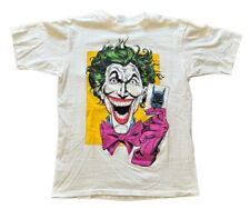 Vintage 1988 The Joker Graphic T Shirt DC Comics Villain White Tee Mens L picture