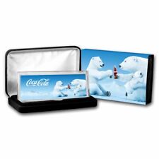 Coca-Cola® 4 oz Silver Polar Bear Bar w/ Box & COA picture