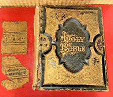 Antique 1895 Family Bible (Book) Old & New Testaments (Huge) picture