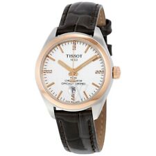 Tissot T101.251.26.036.00 Women's PR 100 COSC Brown Leather Silver Dial / USED picture