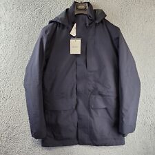 Z Zegna 3-in-1 Hooded Jacket Men's S Navy Solid Long Sleeve Snap Zip Closure picture