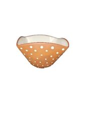 Vintage Graveren Norsk Norway Pottery Bowl Brown With Raised Polka Dots picture