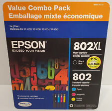 Epson T802XL-BCS Black and Color Cartridge Combo 4 Pack Genuine picture