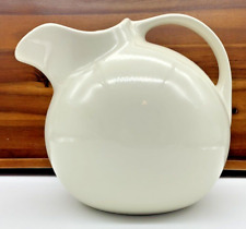 Vintage Hall White Tilted Round Ball Water Tea Beverage Pitcher Ice Lip #633 Jug picture