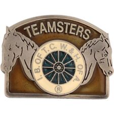 New International Brotherhood Teamsters Union Truck Driver NOS Vtg Belt Buckle picture