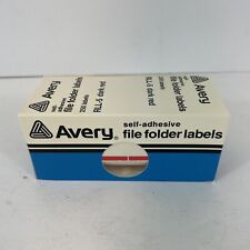 Vintage 1977 Avery File Folder Labels 250 Dark Red Self Adhesive 70s Typewriter picture