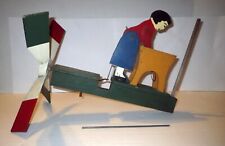 Antique American Folk Art WHIRLIGIG - ANIMATED FARMERS WIFE Windspinner picture
