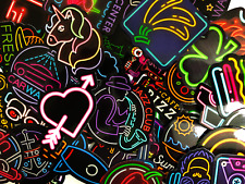 20 Random Colorful Neon Light Style Anime Skateboard Laptop Stickers Lot Bomb picture