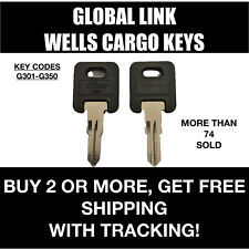 2 Global Link / Wells Cargo keys for Camper RV Motorhome key codes G301-G350 picture