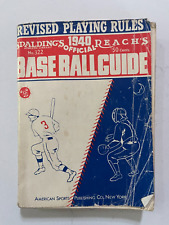 Vintage Sports 1940 Spalding's Reach Official Baseball Guide Booklet picture