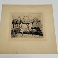 CLARENCE HOLBROOK CARTER ETCHING ANTIQUE WPA ERA REGIONALISM MATERINITY RARE picture