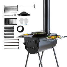 VEVOR Portable Wood Stove Camping Hot Tent BBQ Stove 118 in for Outdoor w/ Pipes picture