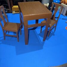 VINTAGE HASBRO G.I. JOE HOUSE WOOD TABLE + 2 Chairs FIGURE ACCESSORY 12” 1/6 picture