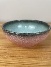 Vintage Hull Pottery USA Royal Woodland Pattern Pink Turquoise Bowl MCM picture
