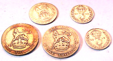 1914-1918 Great Britain WWI Silver Set King George V British Sterling 5 GV Coins picture