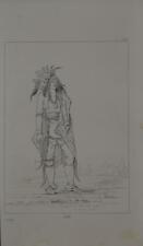 Antique Native American Iroquois Portraits 1857 Engraving George Catlin History picture
