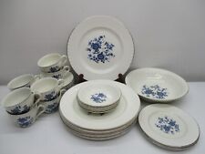 Enoch Wedgwood Royal Blue Floral Ironstone England Lot Of 31 Pieces picture