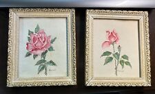 Vtg Watercolor Painting Pictures Set Of 2 Matted Framed Artist Signed Earnest picture