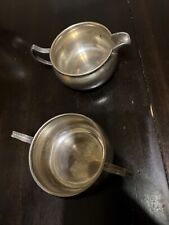 Solid STERLING SILVER Cream and Sugar Set MANCHESTER #897 Heavy 6.2  oz No Monos picture