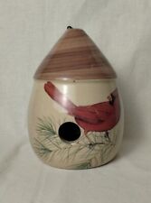 Yesteryears Hand Turned Bird House with Painted Cardinal and Foliage picture
