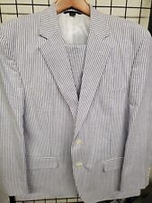 Haspel Seersucker Mens 100% Cotton Suit 42S 36X30 Business 2 Piece Set NEW picture