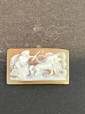 Antique Hand Carved Shell Cameo of Chariot Drawn with Horses picture