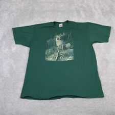 VINTAGE Owl Shirt Mens 2X Green Lee Cable Graphic Tee Wildlife Nature 90s picture