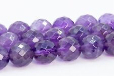 Natural Purple Amethyst Beads Grade AAA Micro Faceted Round Loose Beads 8/10MM picture