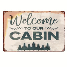 1pc, Rustic Cabin Metal Tin Decor Sign - Perfect for your  Cabin Home, picture