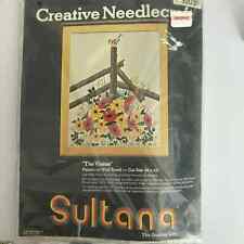 Sultana THE VISITOR Needlecraft Vintage Craft Kit Flowers Bird 32039 Made in USA picture