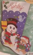 Bucilla Stocking Kit Snowman and Bear 18