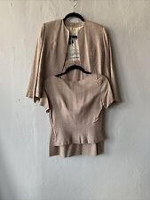 Vintage 60s Brown Plaid 3pc Set Top, Bolero Jacket & Skirt Size XS picture