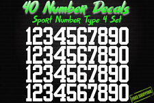 0-9 Numbers Vinyl Sticker Decal Sheet 40 Total Numbers Sport Number Type picture