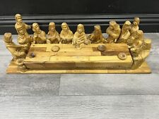 Vintage MF Hand Carved Olive Wood Last Supper Heavy Duty picture