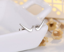 Unisex Tiny Nike Hook Right Marked Black/Silver/Gold Stud Earrings picture