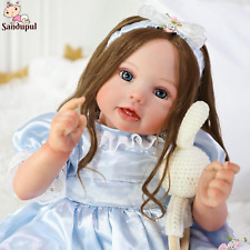 22 Inch Lifelike Reborn Baby Dolls Realistic Baby Doll Real Life Cloth Body Girl picture
